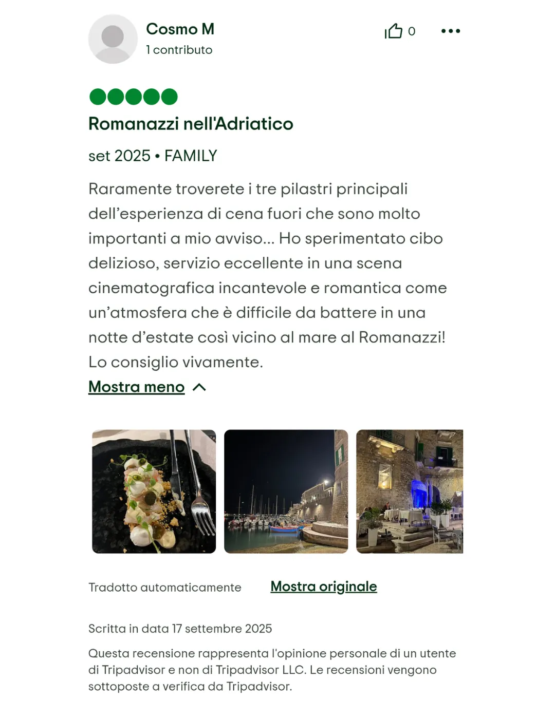Ristorante Romanazzi's Recensione 8